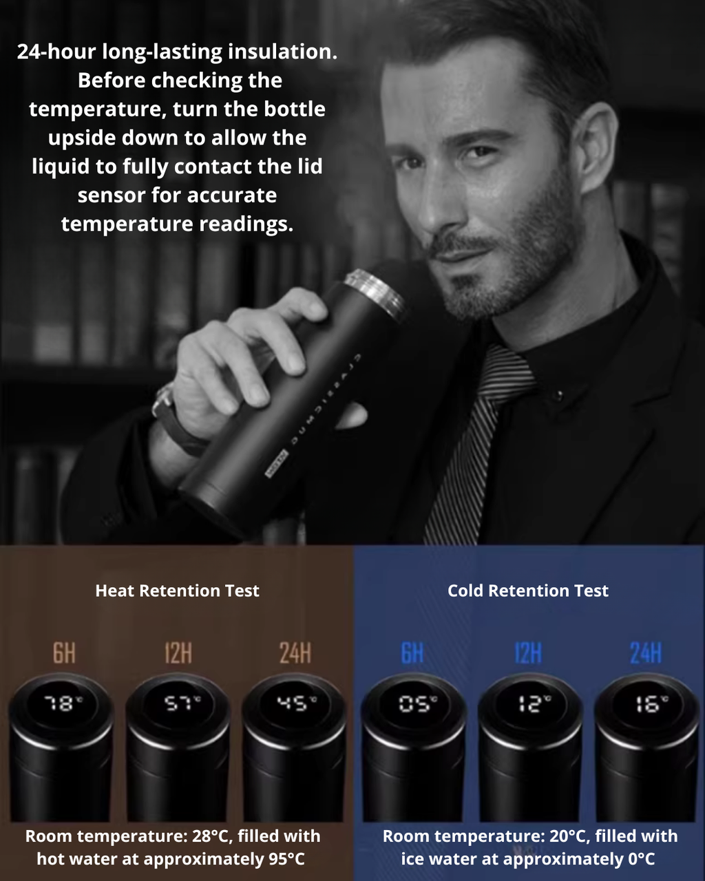 Smart Tea Infuser Thermos Gift Set with Temperature Display （Optional custom engraving）