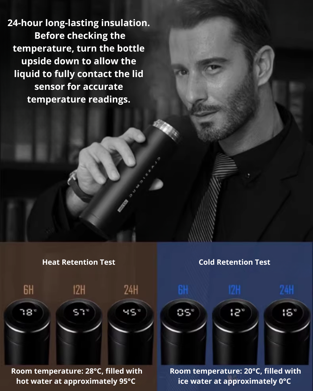 Smart Tea Infuser Thermos Gift Set with Temperature Display （Optional custom engraving）