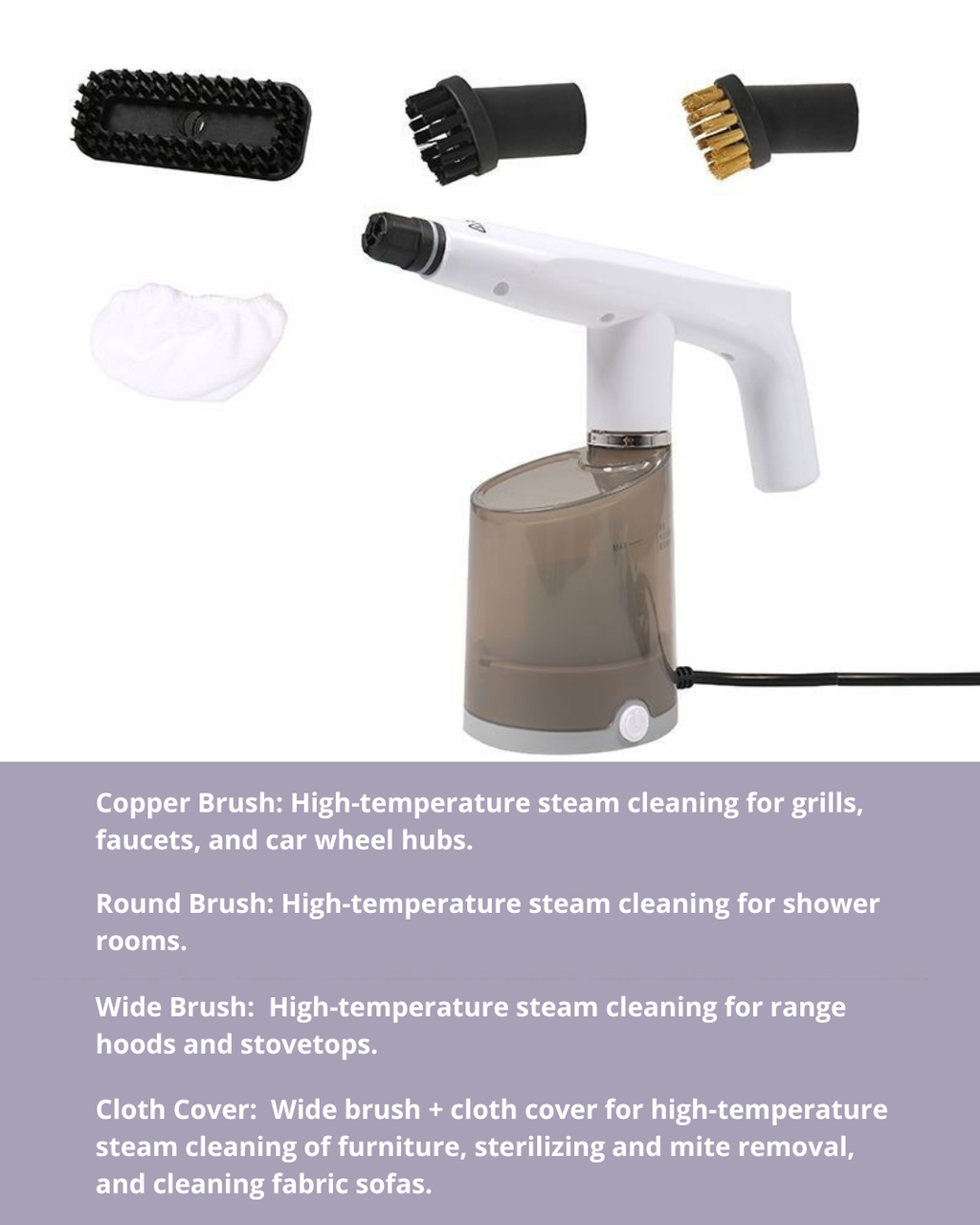 Handheld Steam Cleaner & Garment Steamer for Home & Clothing Care
