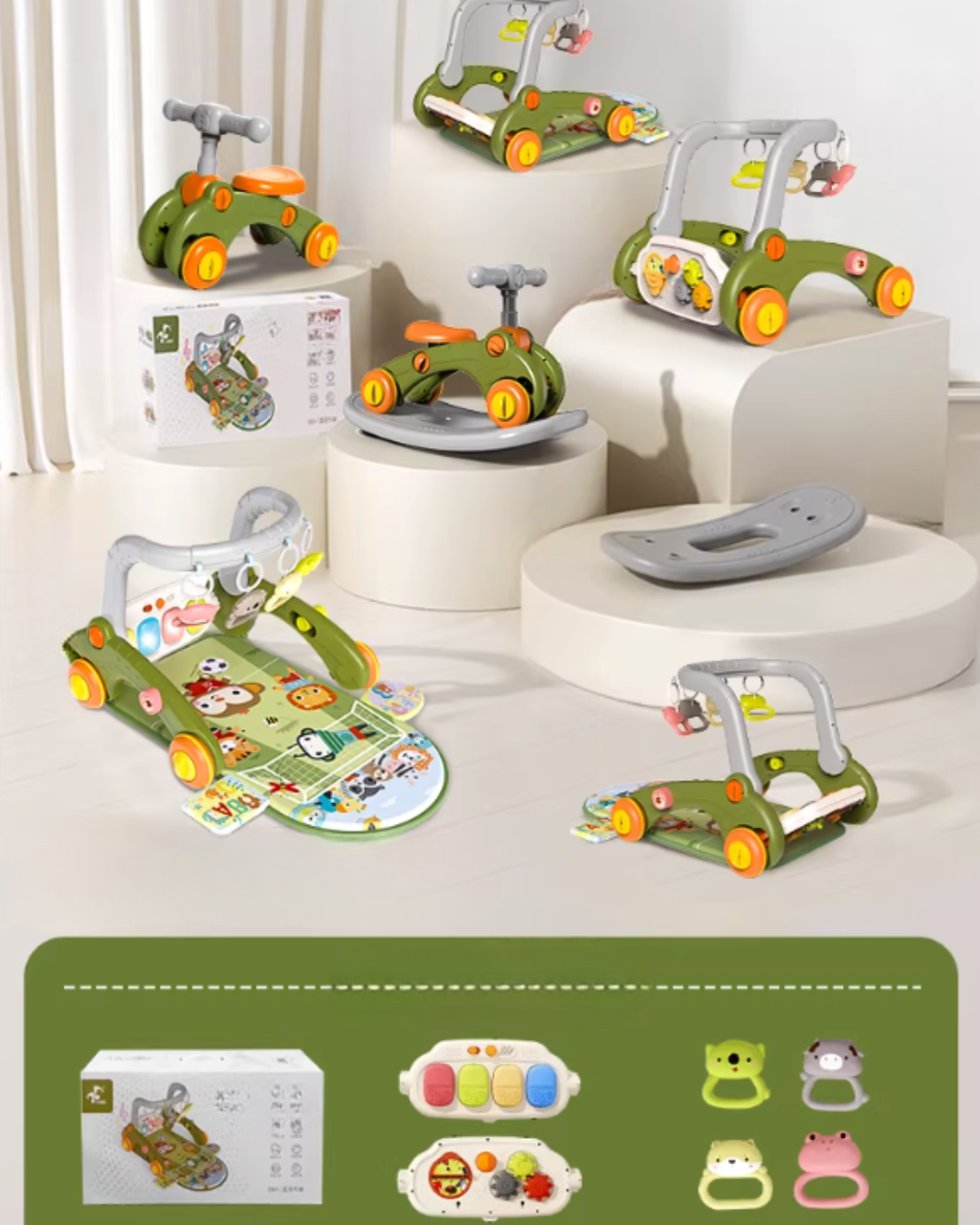 7-in-1 Multi-Function Baby Activity Gym & Walker for Infant Development