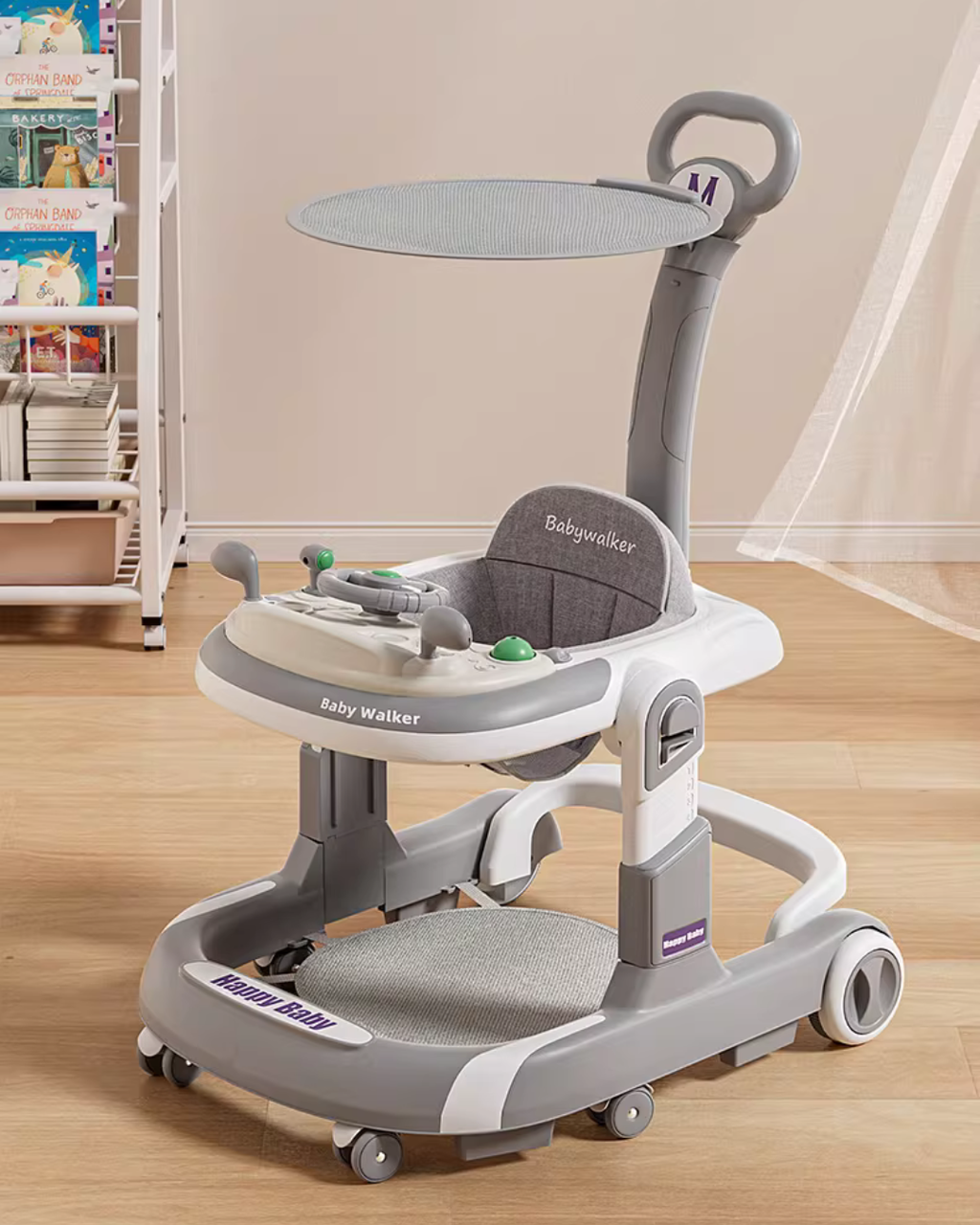4-in-1 Baby Walker with Music & Lights Activity Tray – 6 Months+