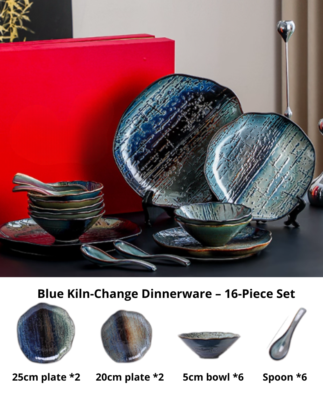 Color Kiln Transformation Porcelain Dinnerware Gift Set – Artistic & Durable