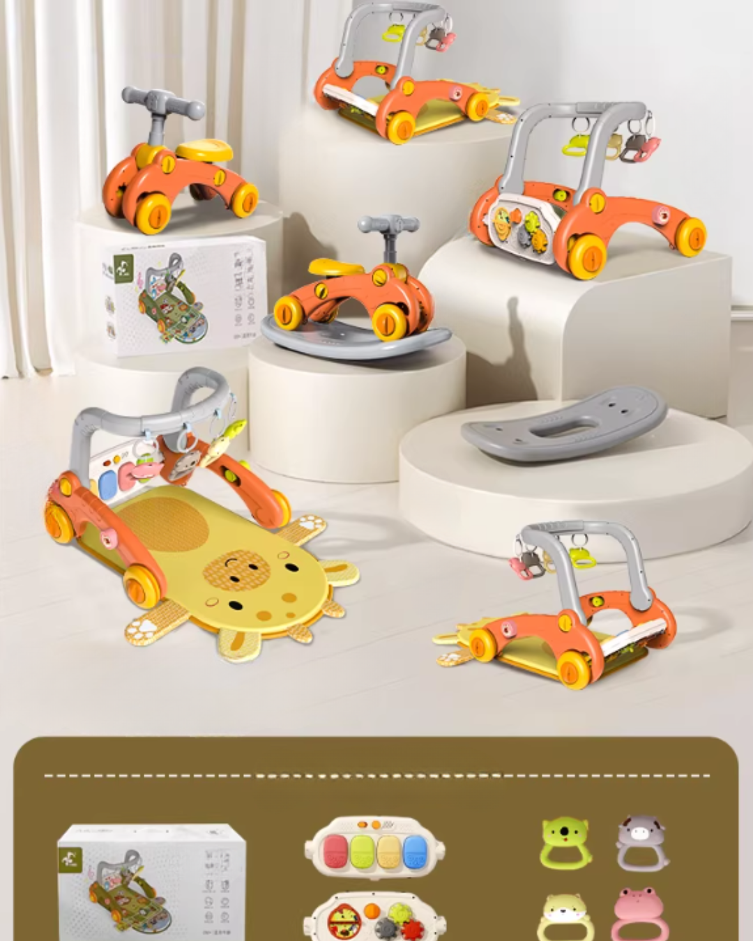 7-in-1 Multi-Function Baby Activity Gym & Walker for Infant Development