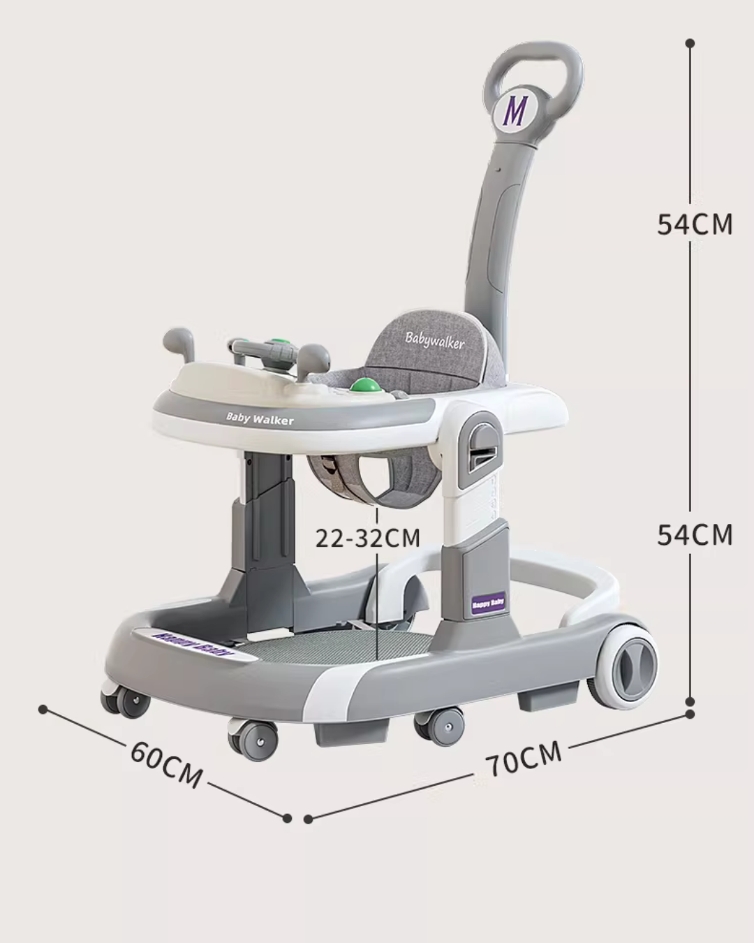 4-in-1 Baby Walker with Music & Lights Activity Tray – 6 Months+