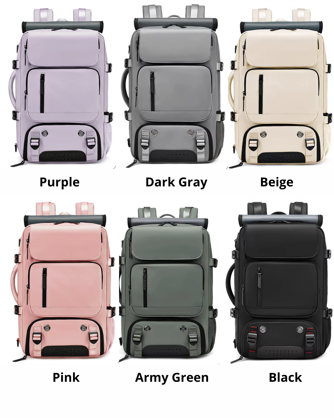 Large-Capacity Travel Backpack – Water-Resistant with Laptop Compartment