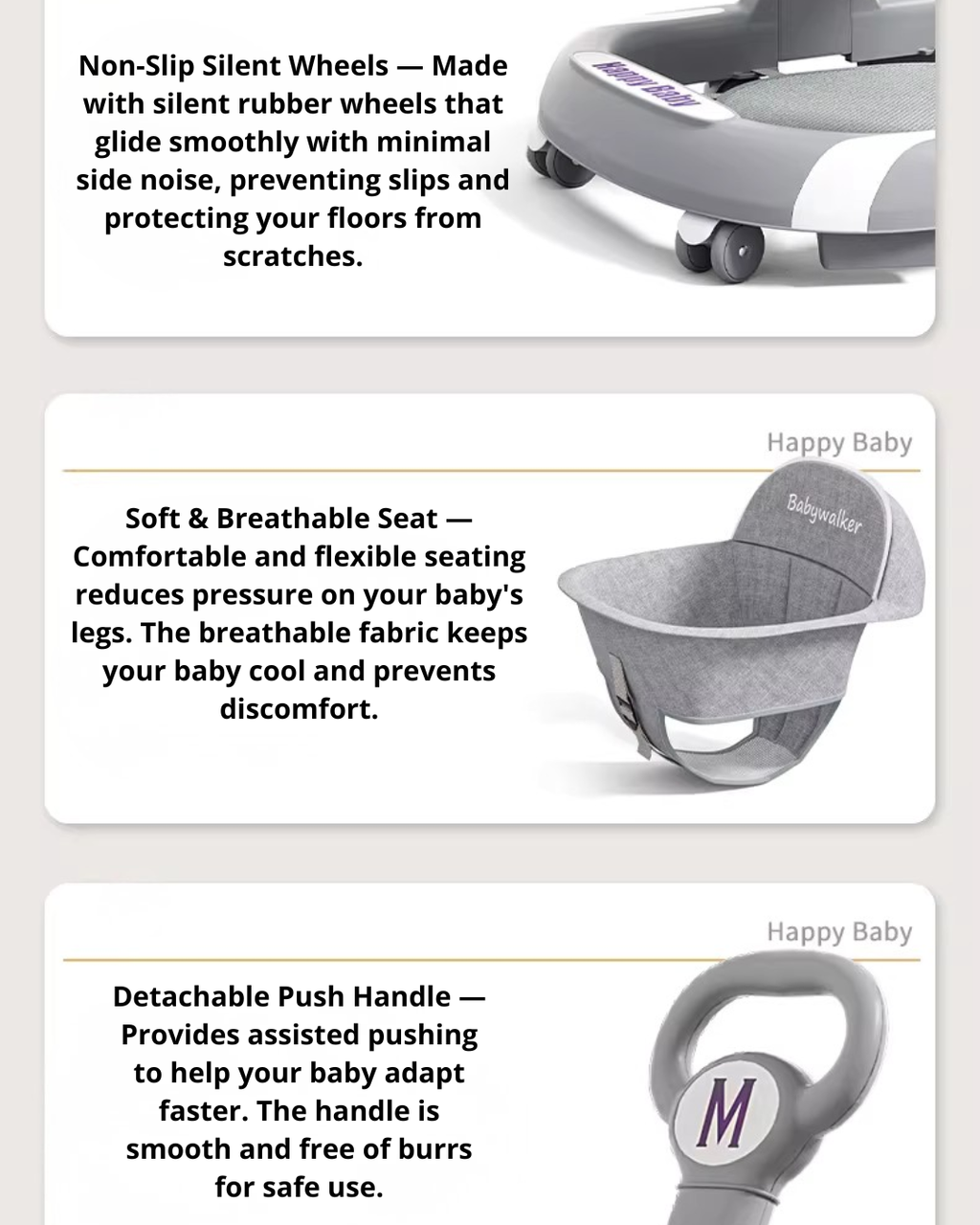 4-in-1 Baby Walker with Music & Lights Activity Tray – 6 Months+