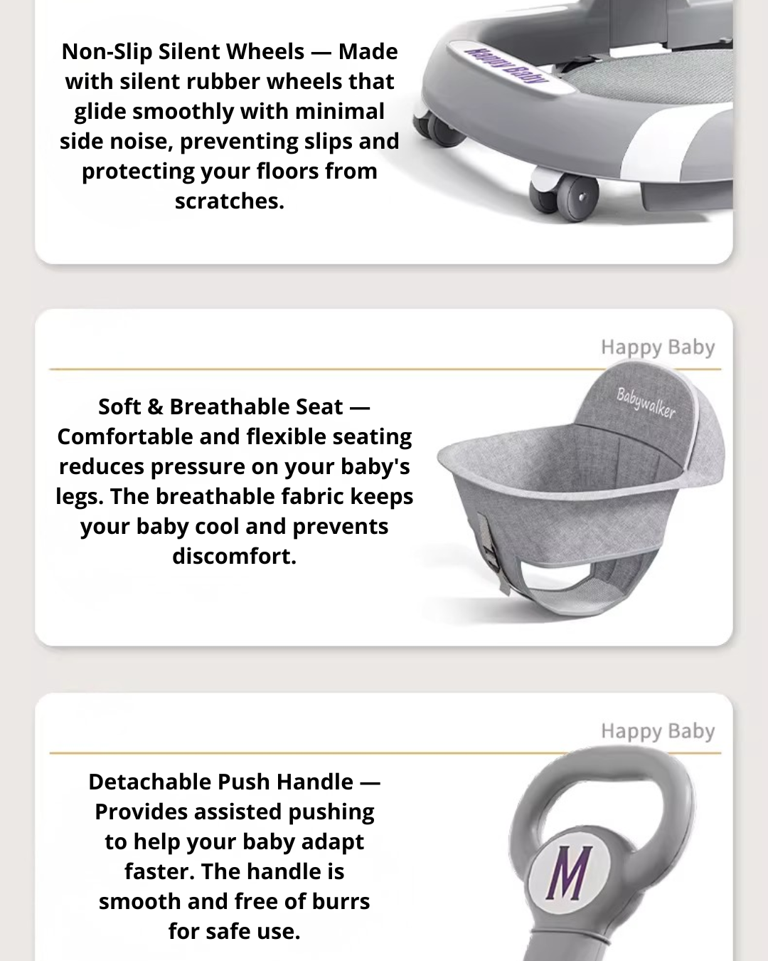 4-in-1 Baby Walker with Music & Lights Activity Tray – 6 Months+