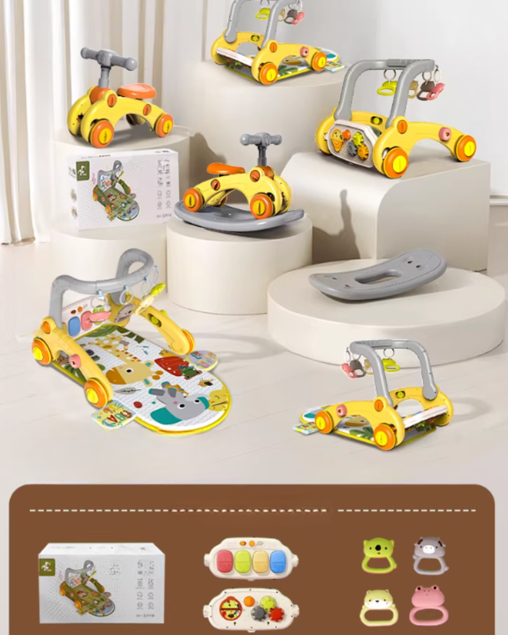 7-in-1 Multi-Function Baby Activity Gym & Walker for Infant Development