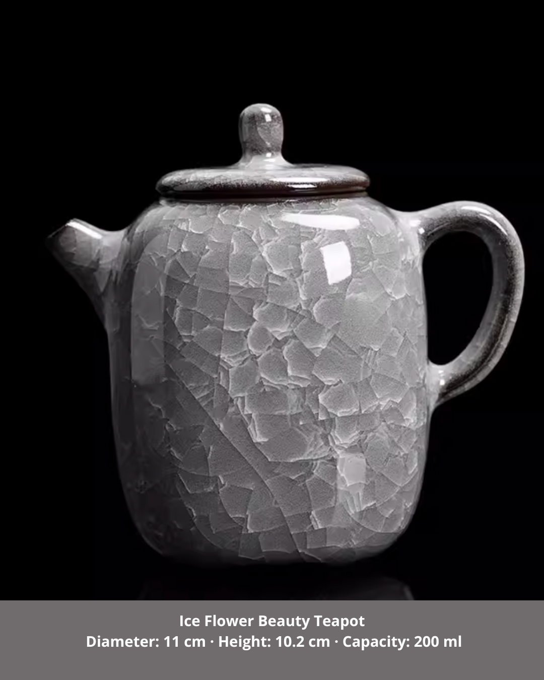 Black Ice Blossom Ceramic Tea Cup for Mindful Daily Rituals