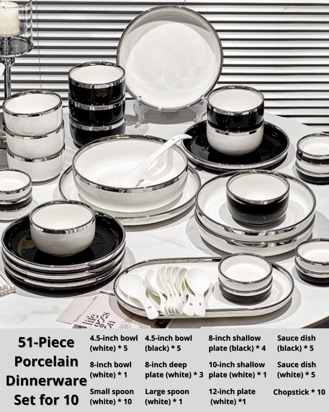 Elegant Porcelain Dinnerware Set for Everyday Cooking & Gatherings