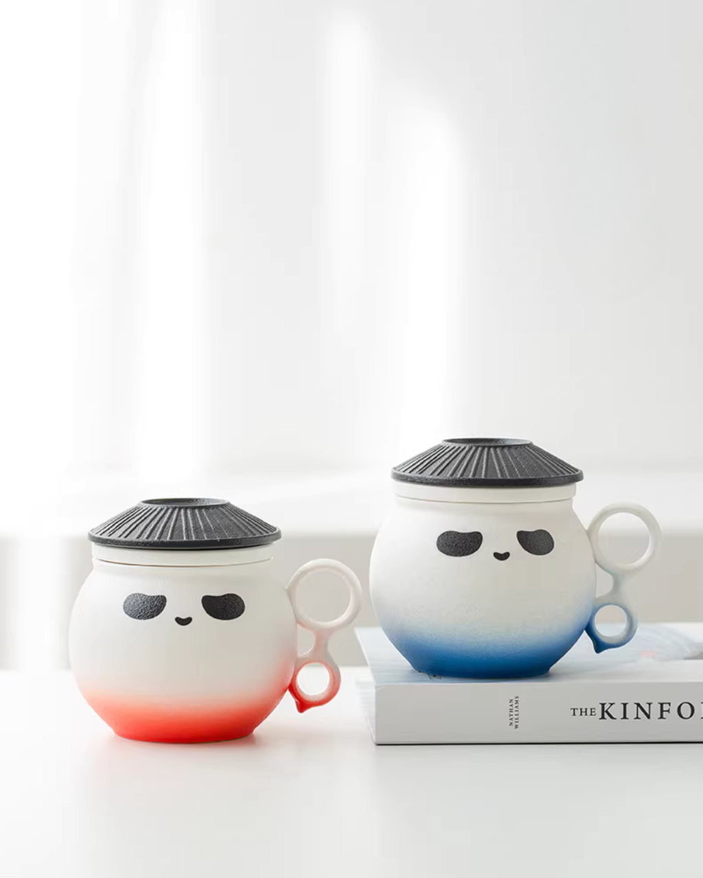 Panda Hero Minimalist Ceramic Tea Infuser Cup for Calm Daily Moments
