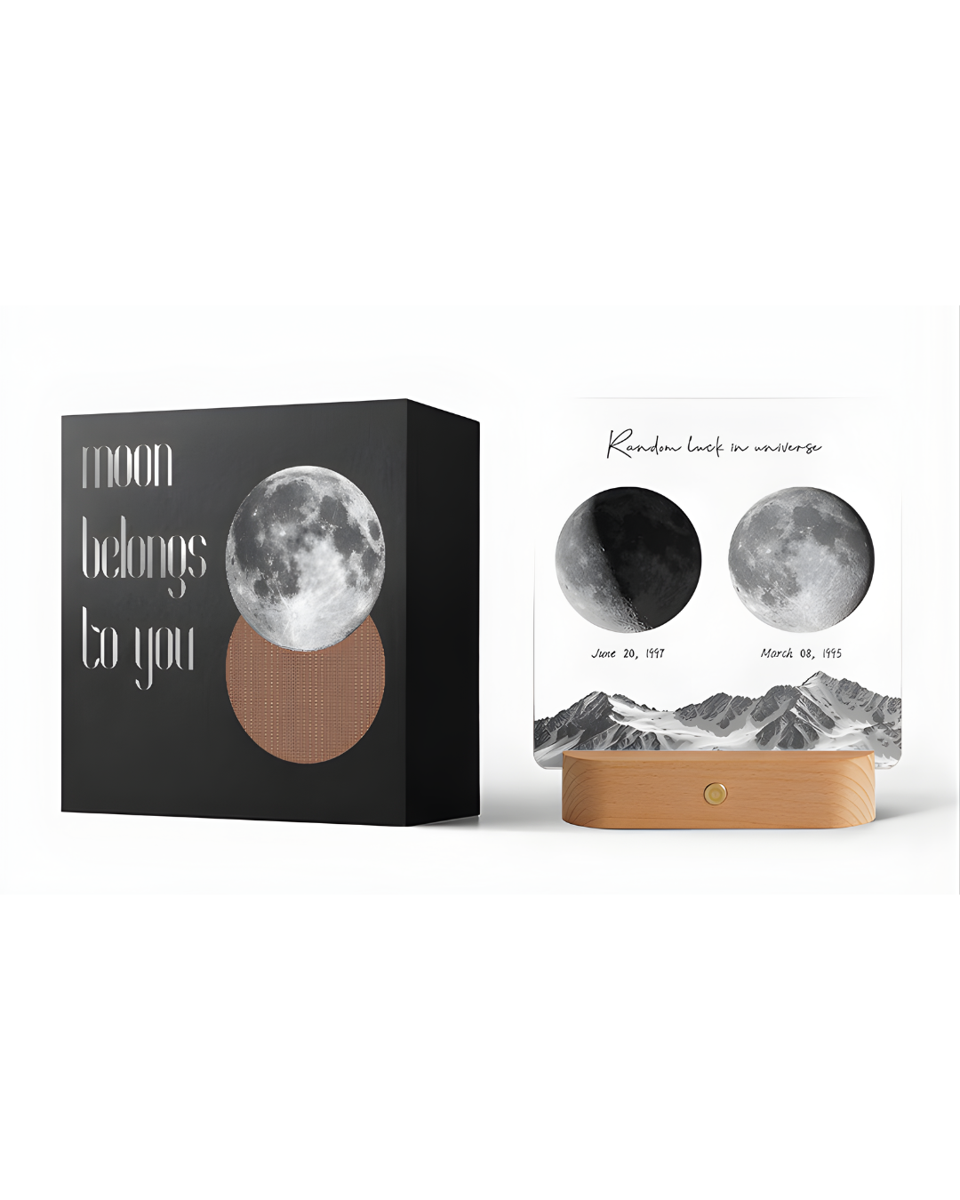 Personalized Illuminated Moon Phase Frame – Custom Name & Date Gift for Couples, Family & Friends