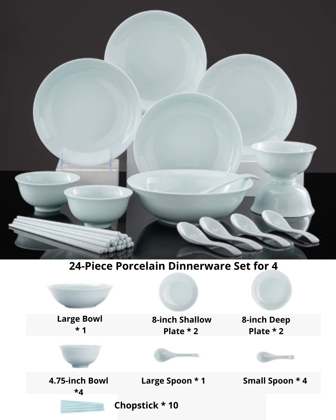 Jingdezhen White Porcelain Dinnerware Set – Authentic & Elegant Tableware