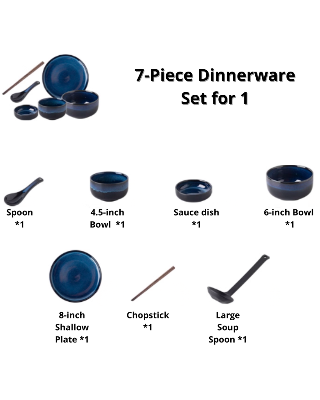 Artisan Nordic Starry Sky Dinnerware Set – Unique Blue Tableware