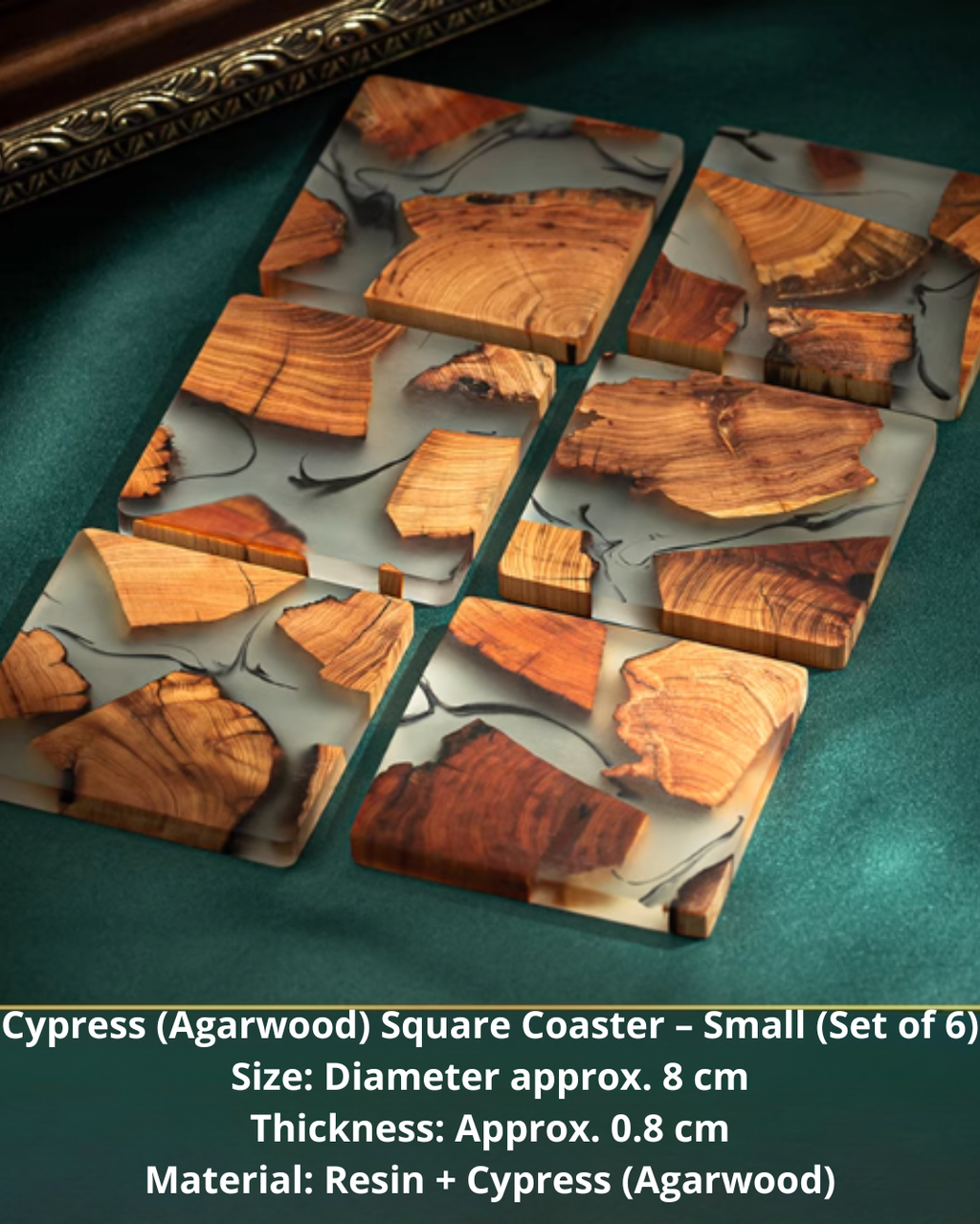 Elegant Resin and Wood Coasters for Coffee, Tea & Everyday Use