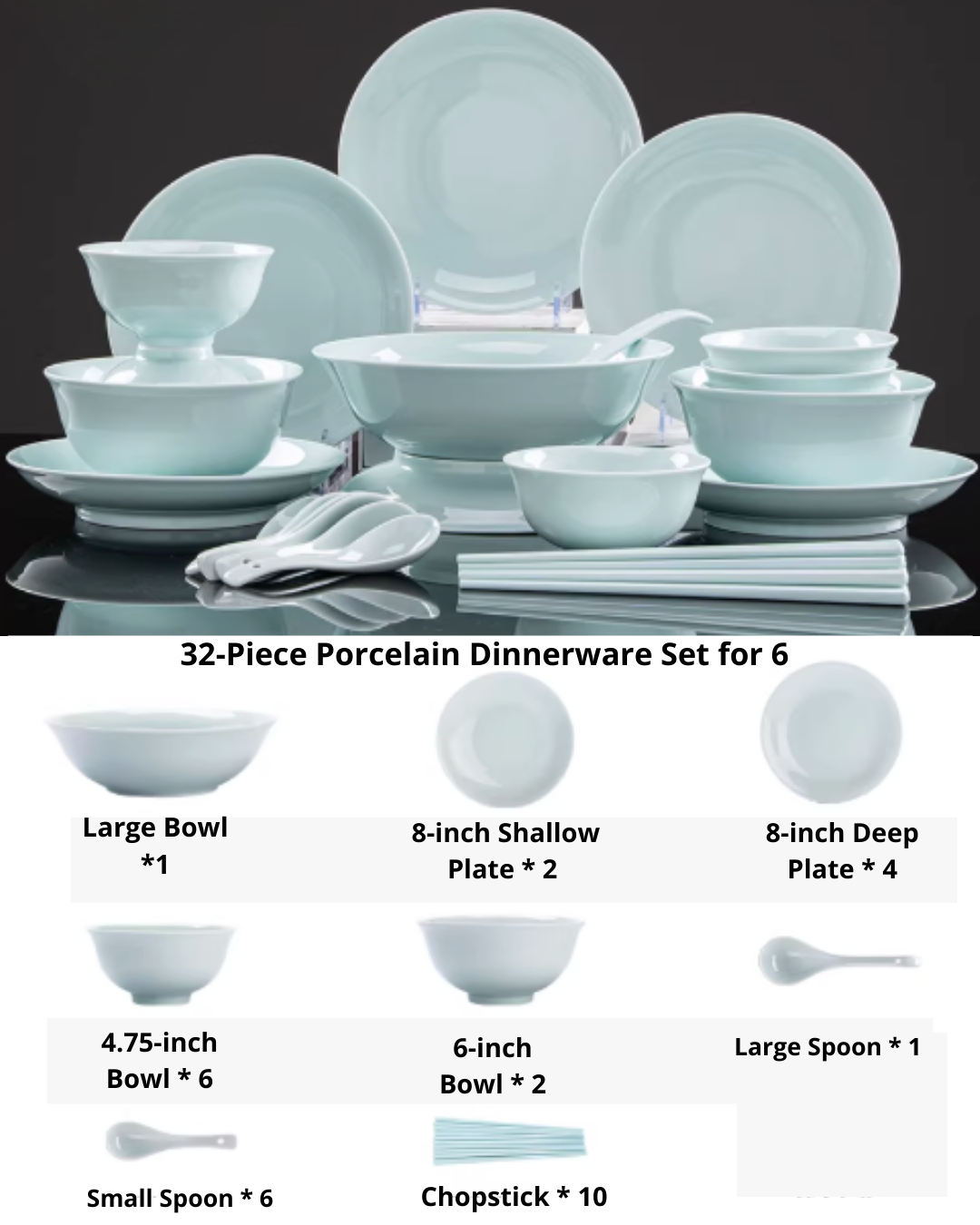 Jingdezhen White Porcelain Dinnerware Set – Authentic & Elegant Tableware