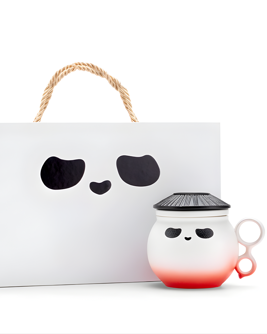 Panda Hero Minimalist Ceramic Tea Infuser Cup for Calm Daily Moments