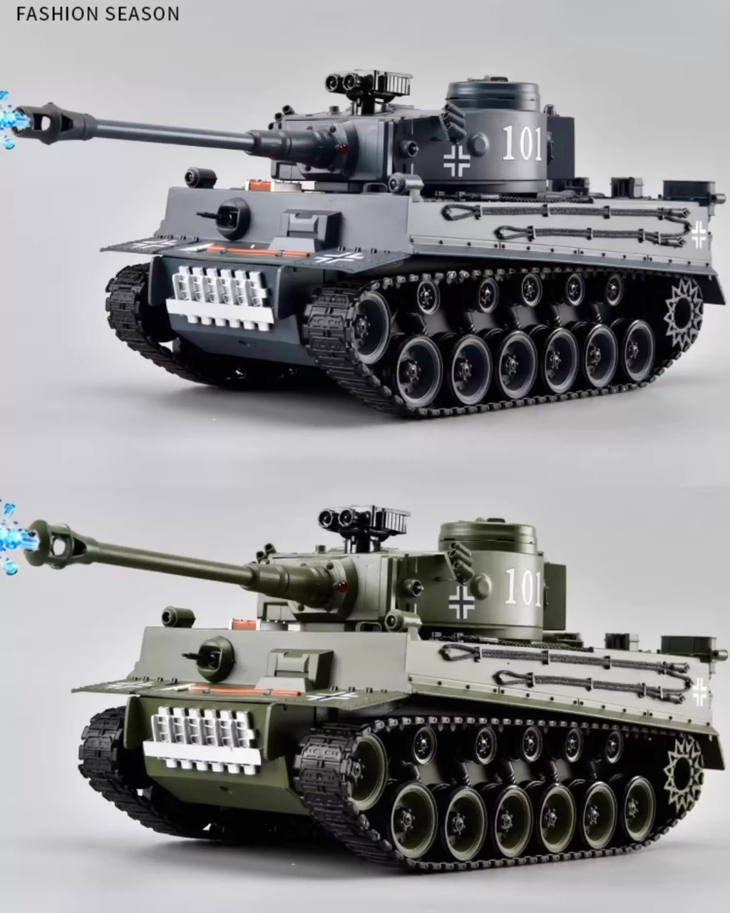 1:18 RC Water Bullet Tank with Adjustable Cannon & Shock-Absorbing Tracks