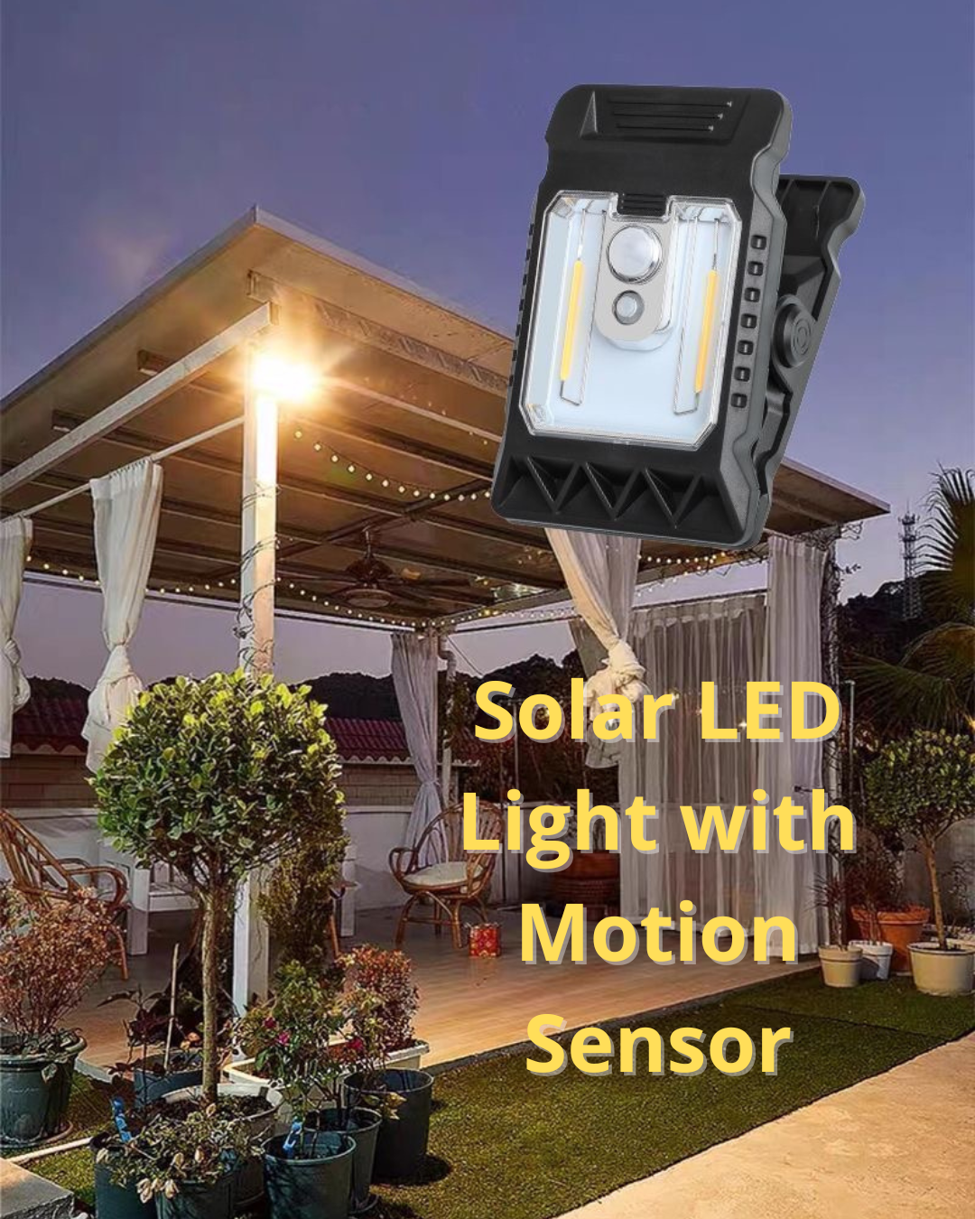 Smart Solar LED Light with Motion Sensor – Outdoor Security & Patio Lighting