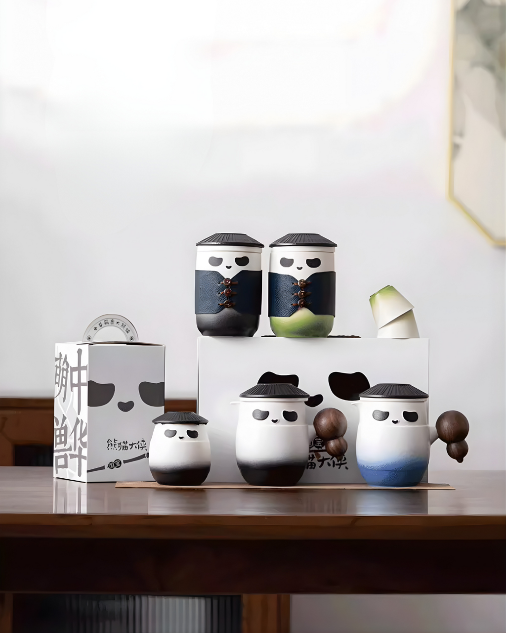 Panda Hero Tea Set – Compact Nested Design for Mindful Tea