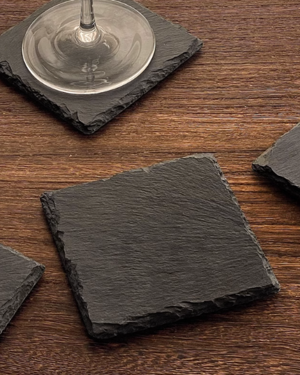 Natural Black Stone Coasters – Heat-Resistant & Durable Table Protection