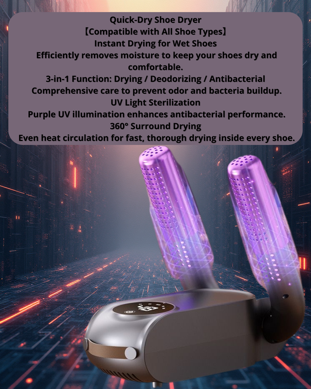 Compact Smart Shoe Dryer for Sneakers, Boots & Daily Use