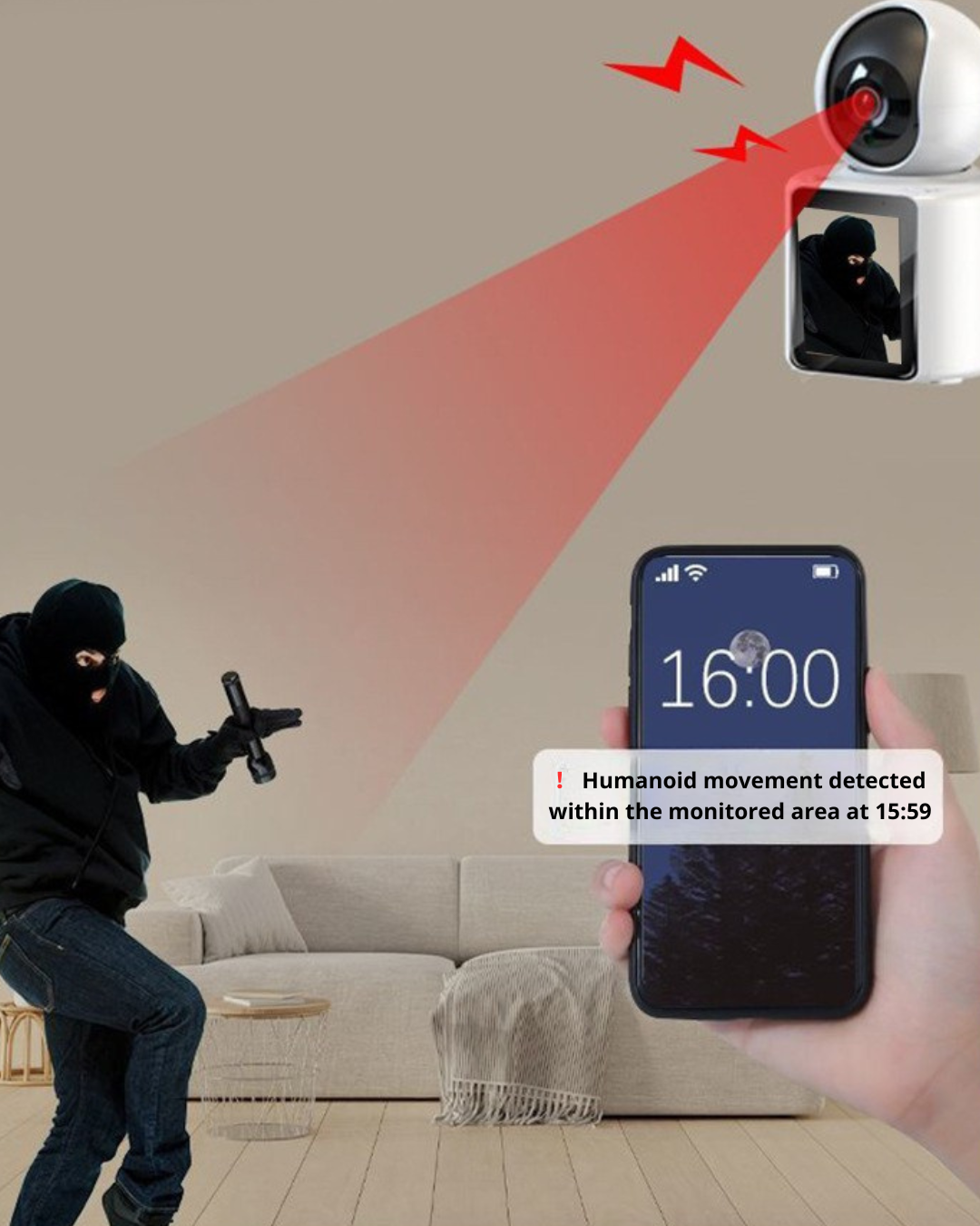 AI Smart 360° PTZ Video Call Camera – 2.5K HD & Human Detection