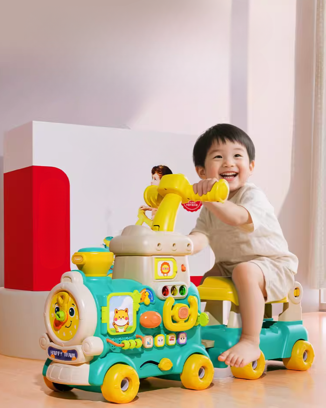 Early Learning Baby Walker & Ride-On with Interactive Activity Panel
