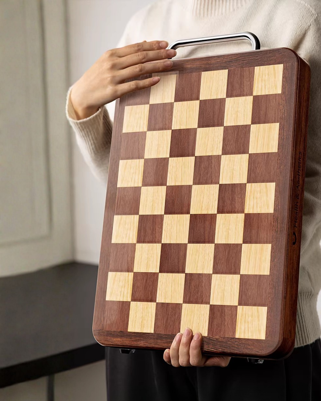 Mortise & Tenon End-Grain Ebony Cutting Board – Durable & Antibacterial