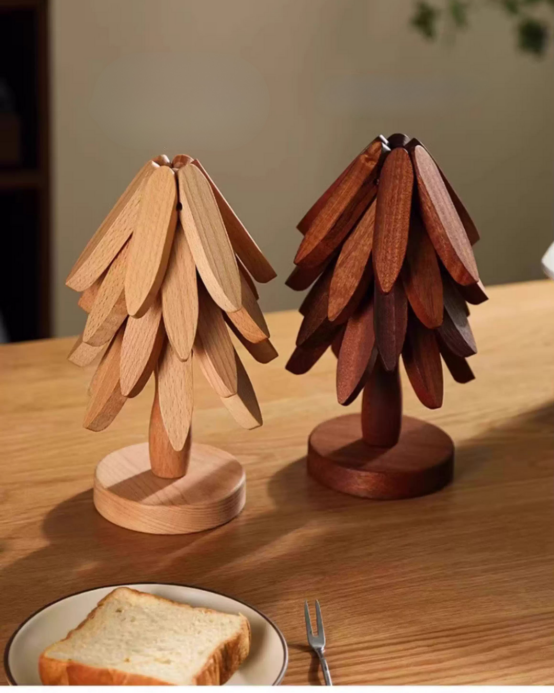 Natural Bamboo Tree Trivet Set – Stylish, Functional & Easy to Store