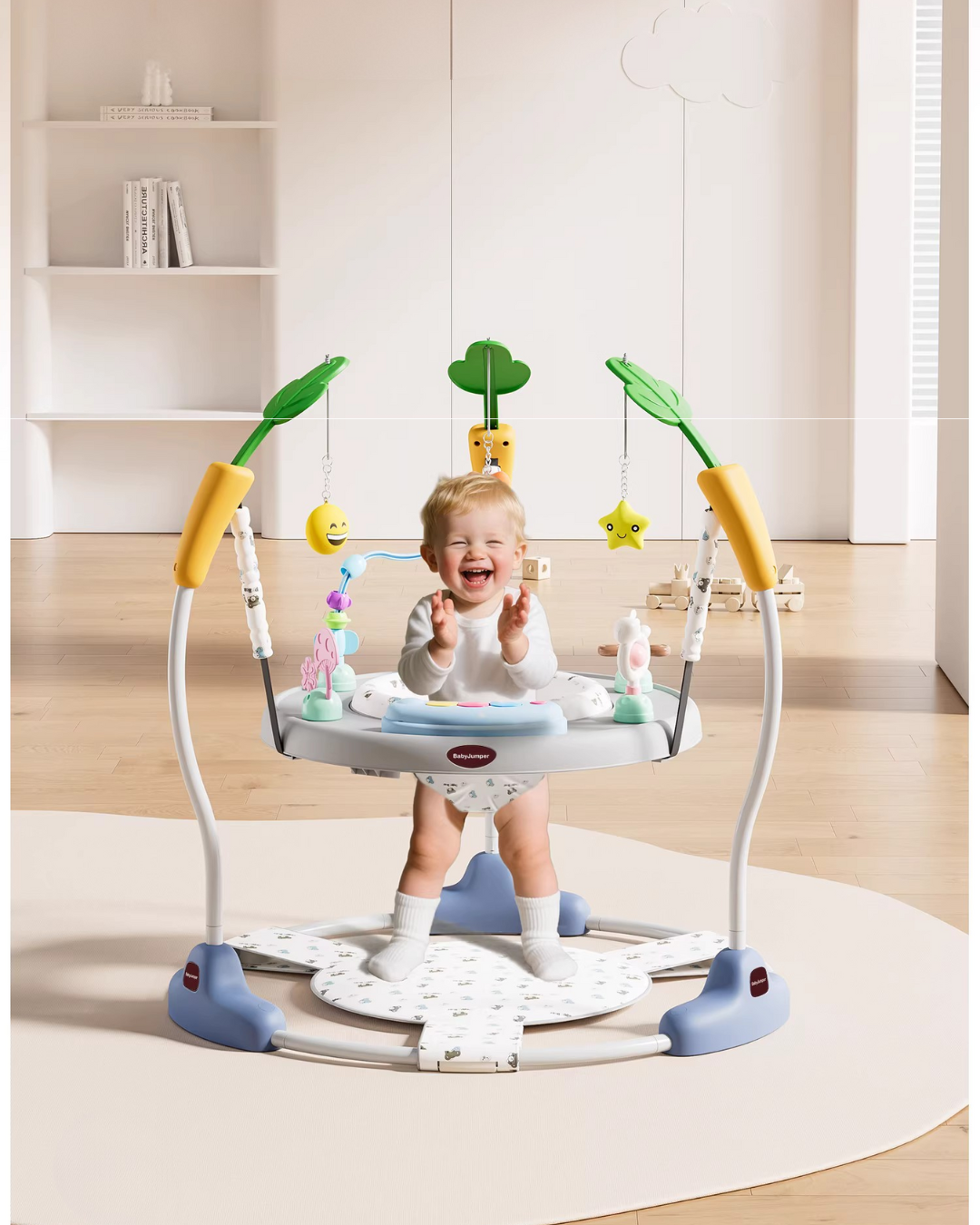 Multi-Function Baby Jumper, Activity Chair & Learning Walker | Adjustable Height, 360° Rotating Seat, Early Learning Toys for 6+ Months Toddlers