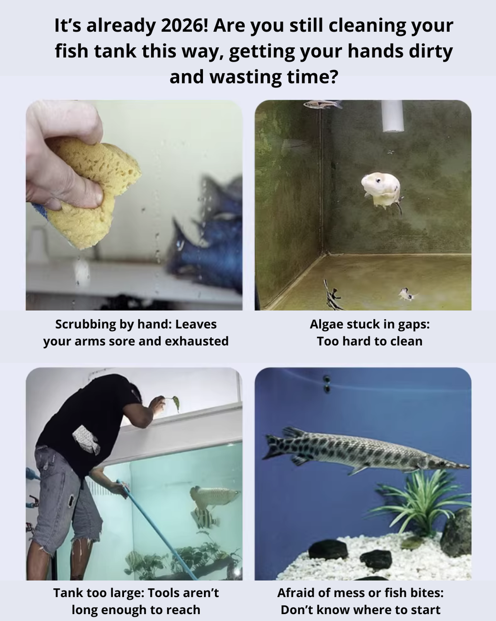 Electric Fish Tank Scrubber – Safe, Ergonomic & Easy to Use