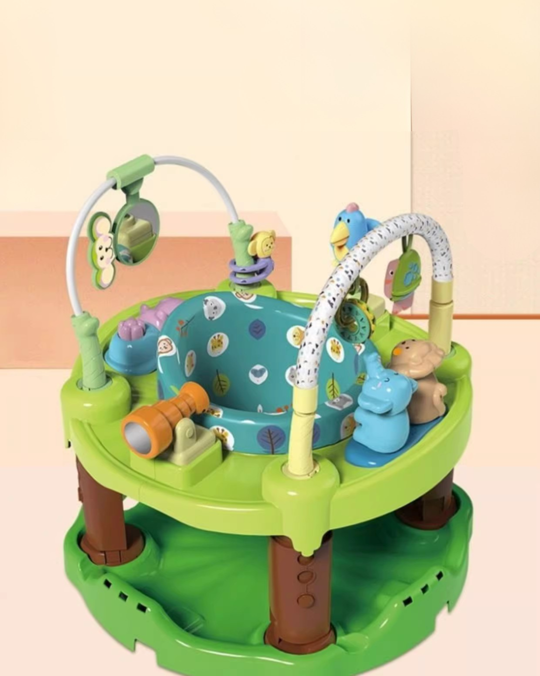 Multi-Function Baby Jumper Chair with 360° Rotating Seat & Toys