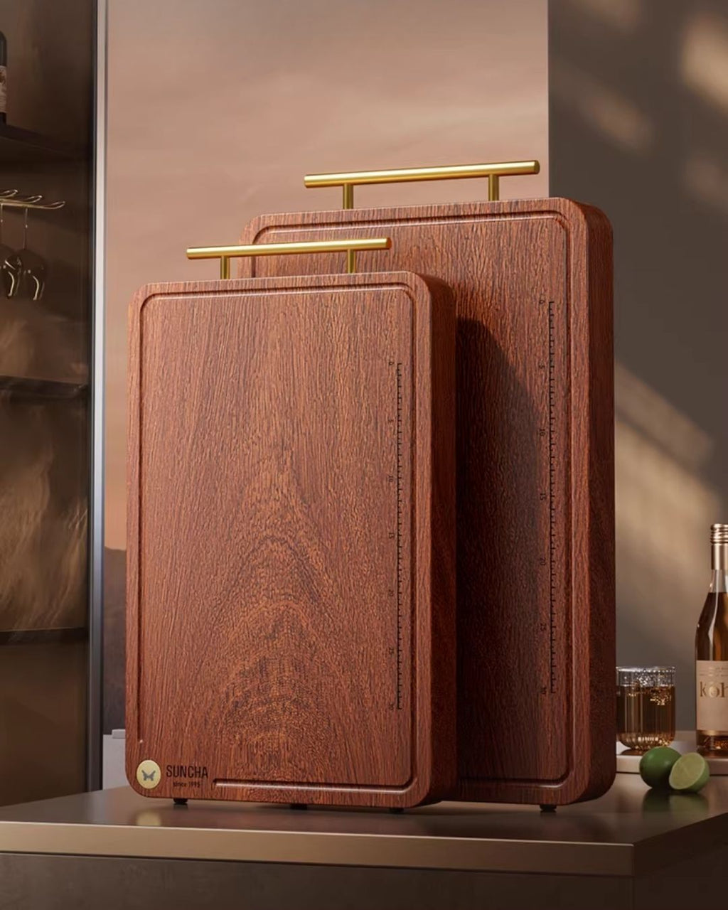 Solid African Ebony Wood Cutting Board – Knife-Friendly & Double-Sided