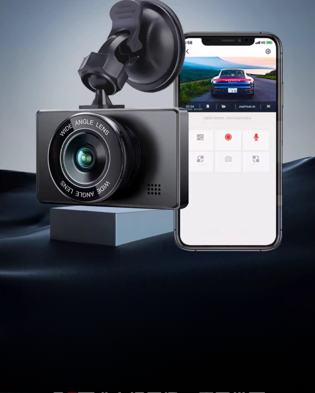 4K Night Vision Dash Cam – Front & Rear, WiFi App & Emergency Lock