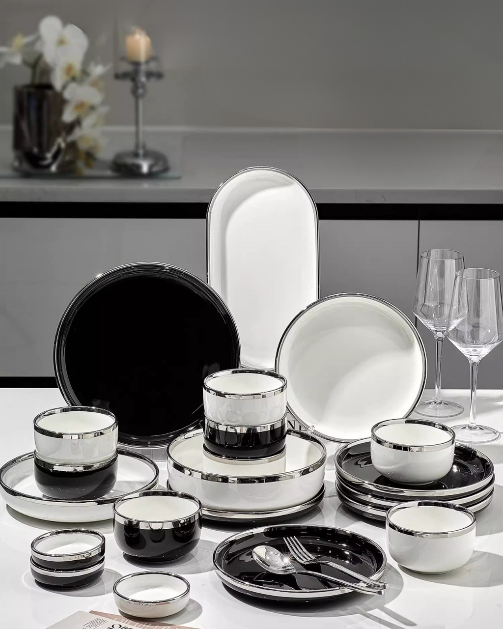 Elegant Porcelain Dinnerware Set for Everyday Cooking & Gatherings