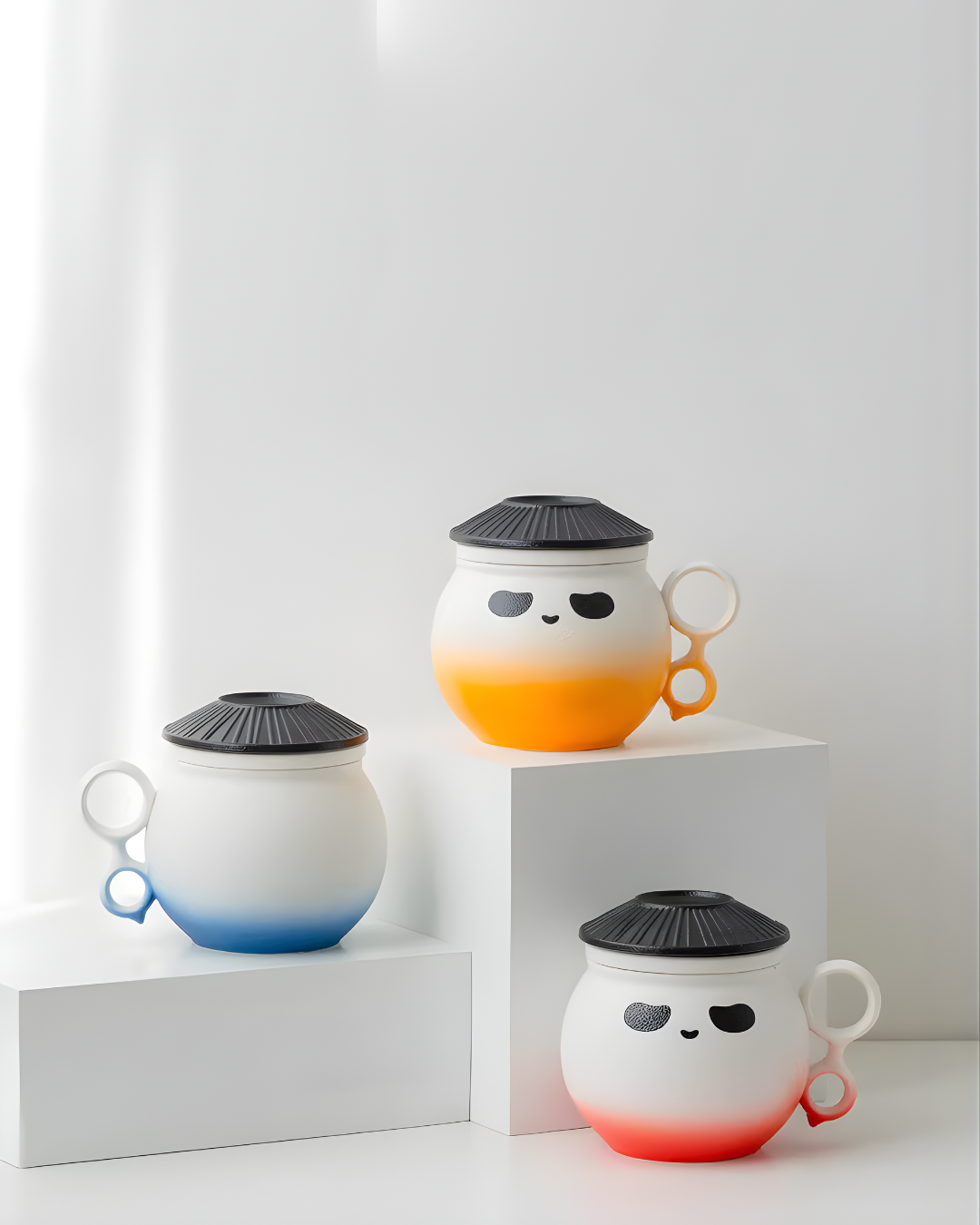 Panda Hero Minimalist Ceramic Tea Infuser Cup for Calm Daily Moments