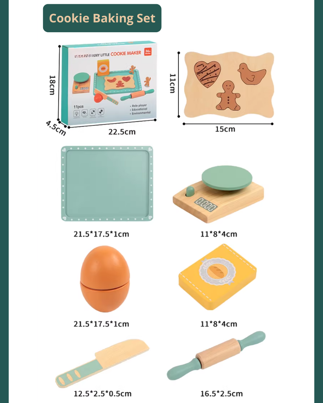 Nordic Wooden Pretend Kitchen & Tea Set for Toddlers – Role Play Toy