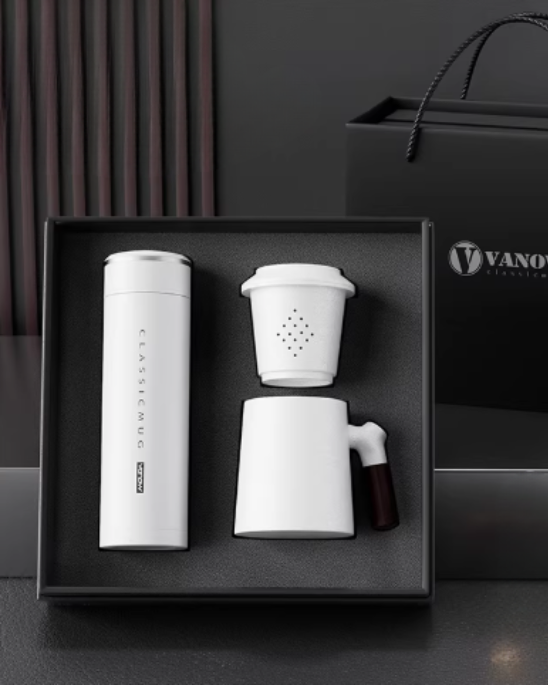Smart Tea Infuser Thermos Gift Set with Temperature Display （Optional custom engraving）
