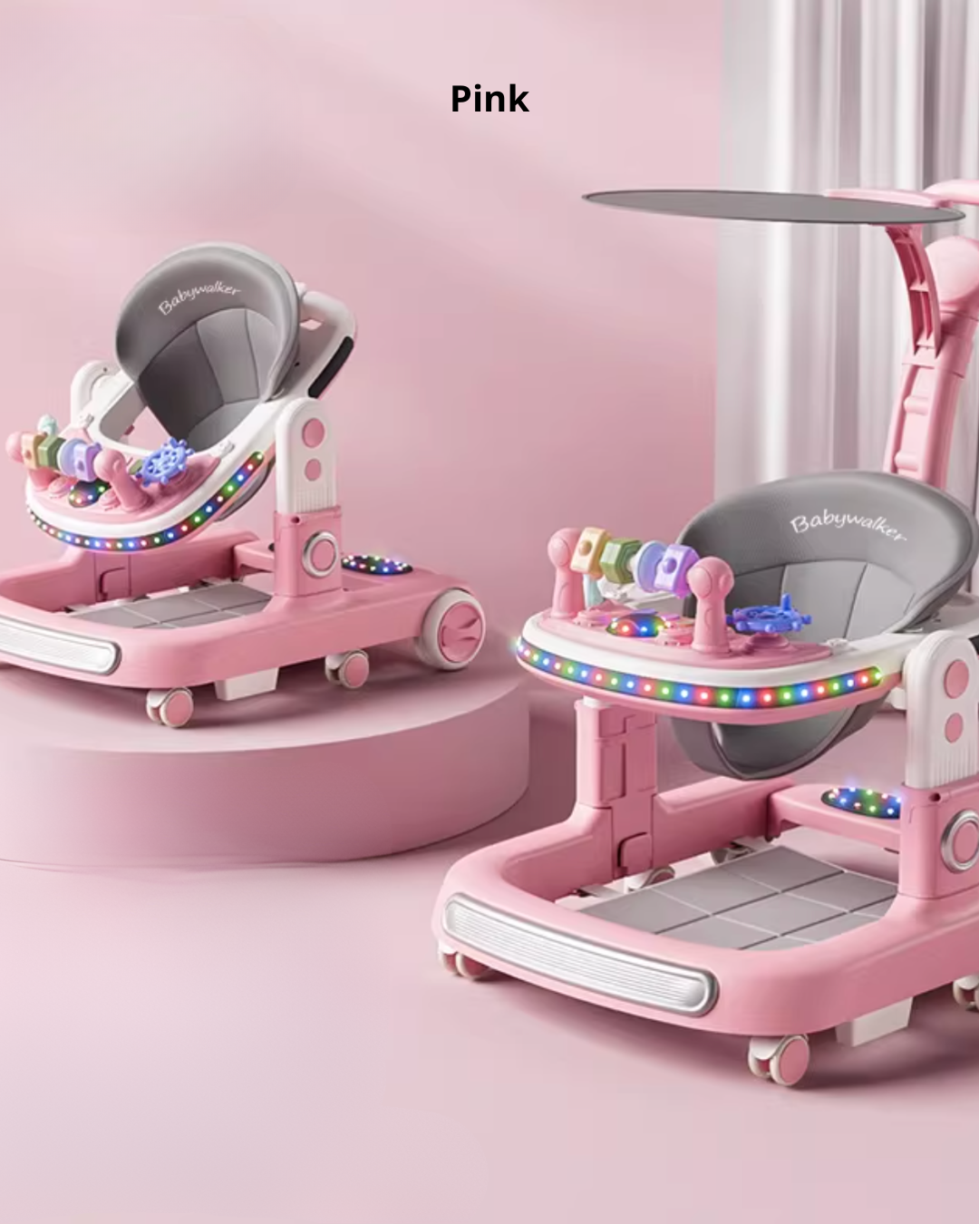 4-in-1 Baby Walker with Music & Lights Activity Tray – 6 Months+