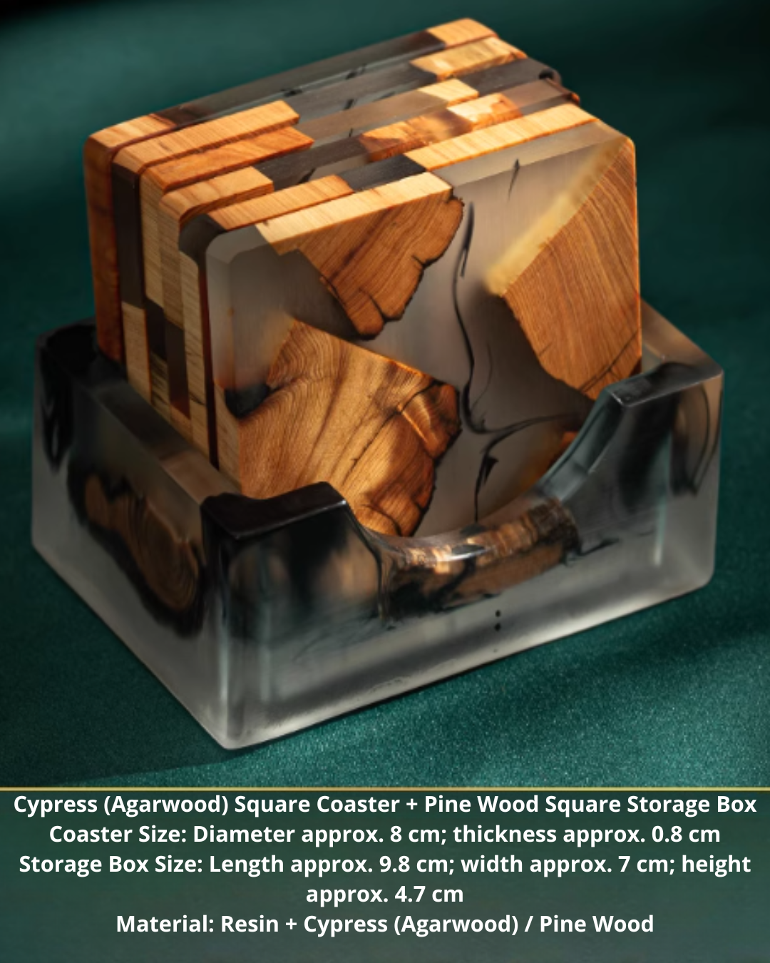 Elegant Resin and Wood Coasters for Coffee, Tea & Everyday Use