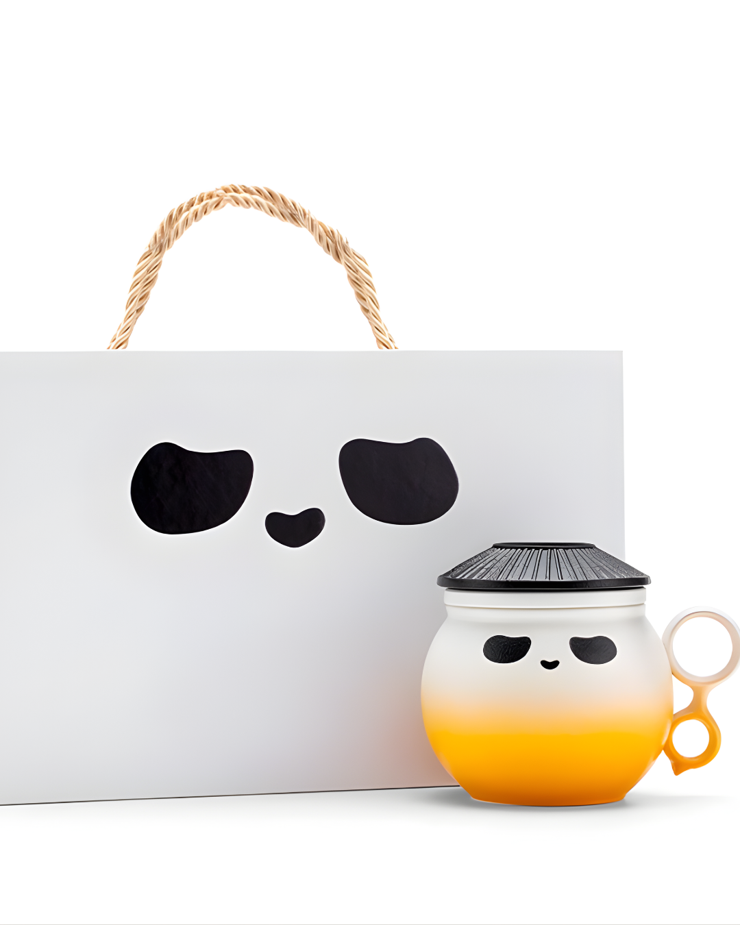 Panda Hero Minimalist Ceramic Tea Infuser Cup for Calm Daily Moments