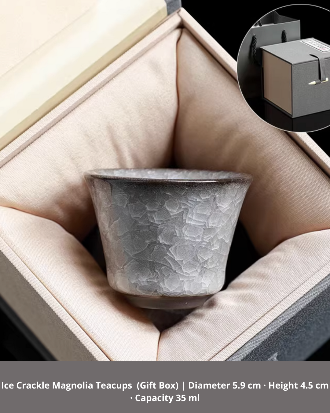 Black Ice Blossom Ceramic Tea Cup for Mindful Daily Rituals