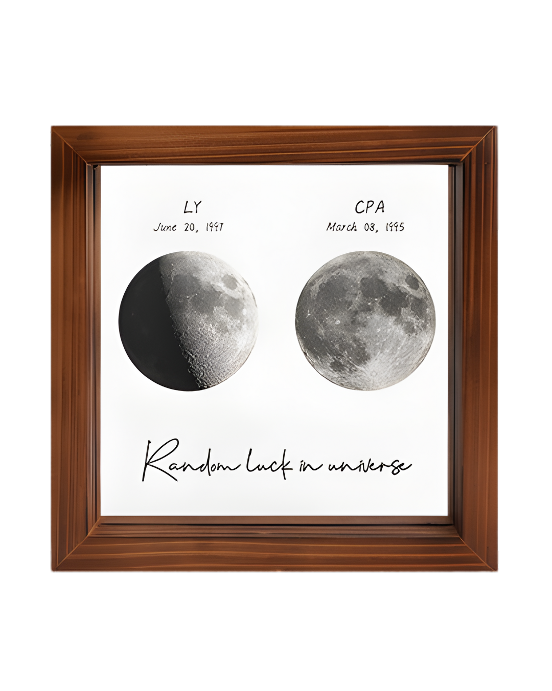 Personalized Moon Phase Frame – Custom Date & Message Gift