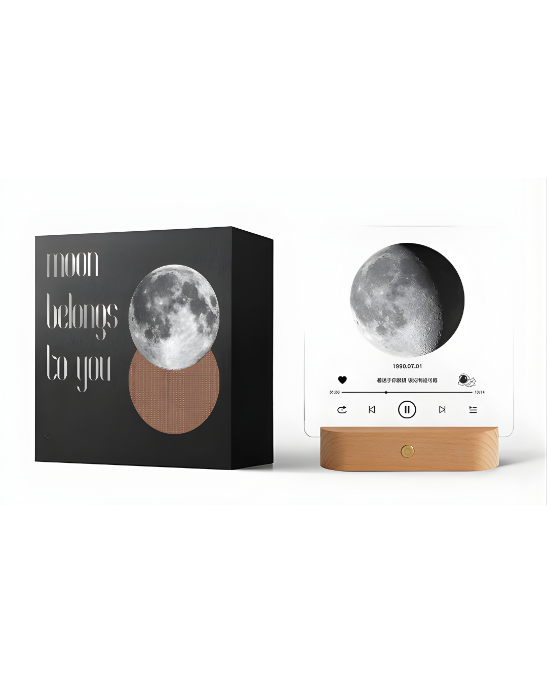 Personalized Illuminated Moon Phase Frame – Custom Name & Date Gift for Couples, Family & Friends