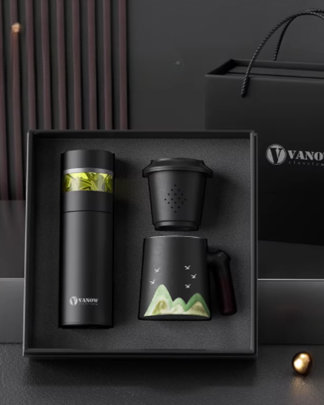 Smart Tea Infuser Thermos Gift Set with Temperature Display （Optional custom engraving）