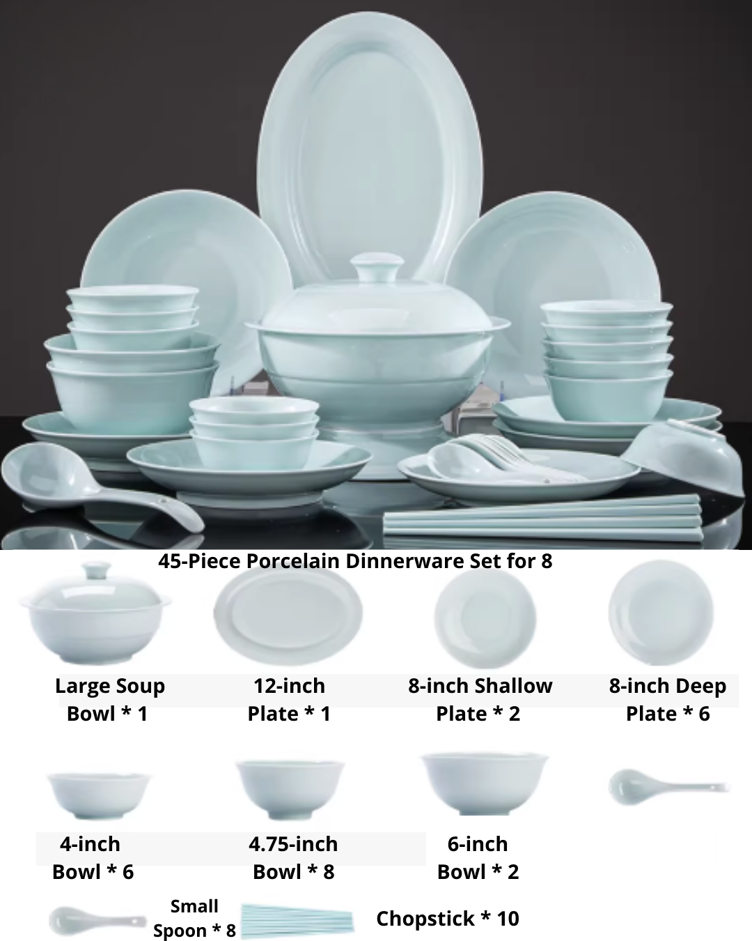 Jingdezhen White Porcelain Dinnerware Set – Authentic & Elegant Tableware