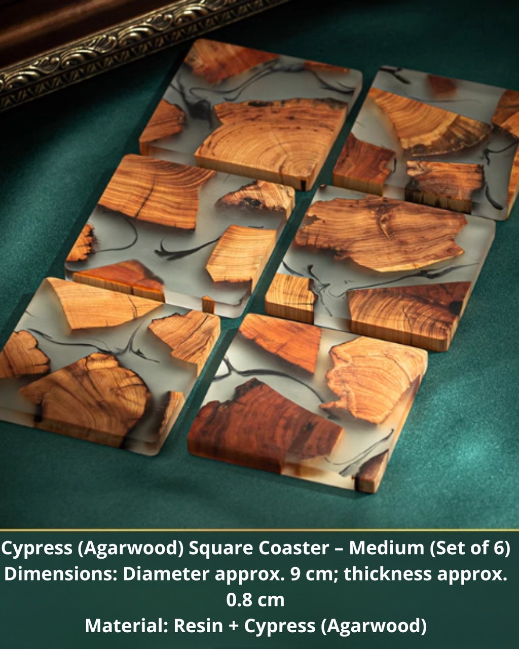 Elegant Resin and Wood Coasters for Coffee, Tea & Everyday Use