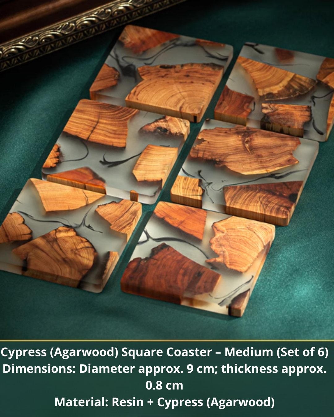 Elegant Resin and Wood Coasters for Coffee, Tea & Everyday Use