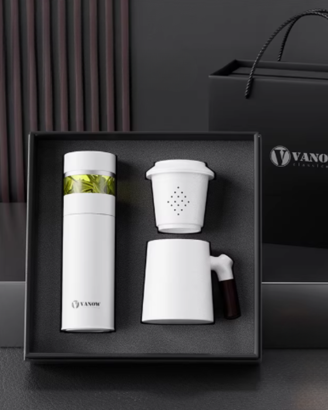 Smart Tea Infuser Thermos Gift Set with Temperature Display （Optional custom engraving）